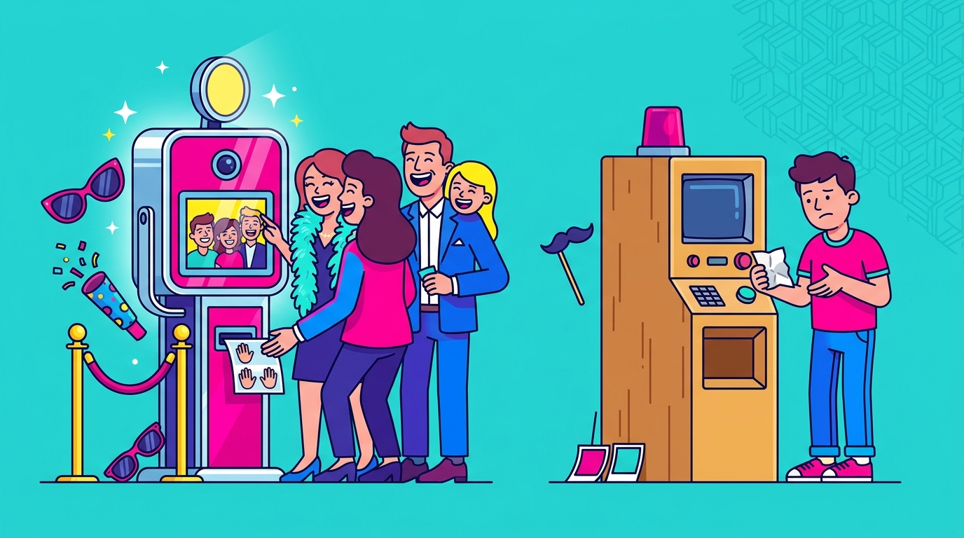 découvrez les critères essentiels pour différencier un photobooth haut de gamme d'un modèle d'entrée de gamme et faites le choix qui correspond à vos besoins et votre budget.